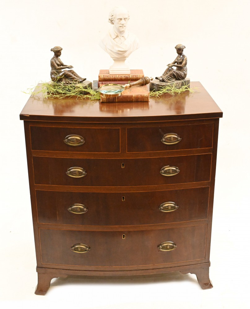 Regency Bow Front Chest Drawers Mahogany 1810