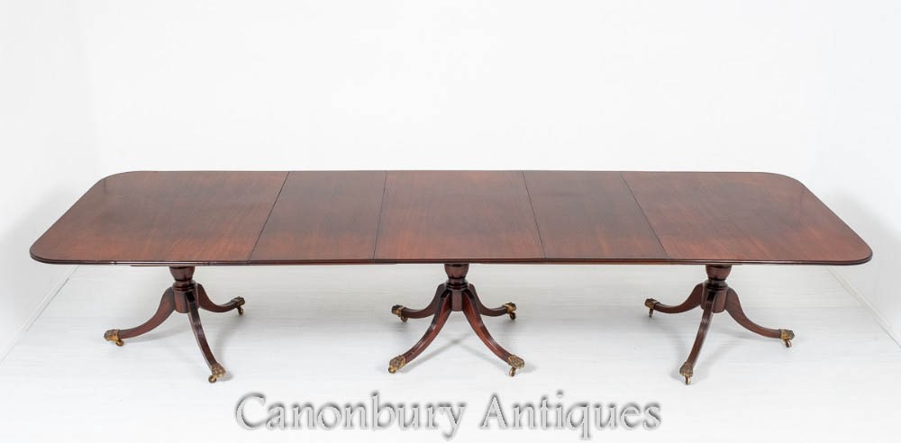 Regency Pedestal Dining Table - Extending Mahogany