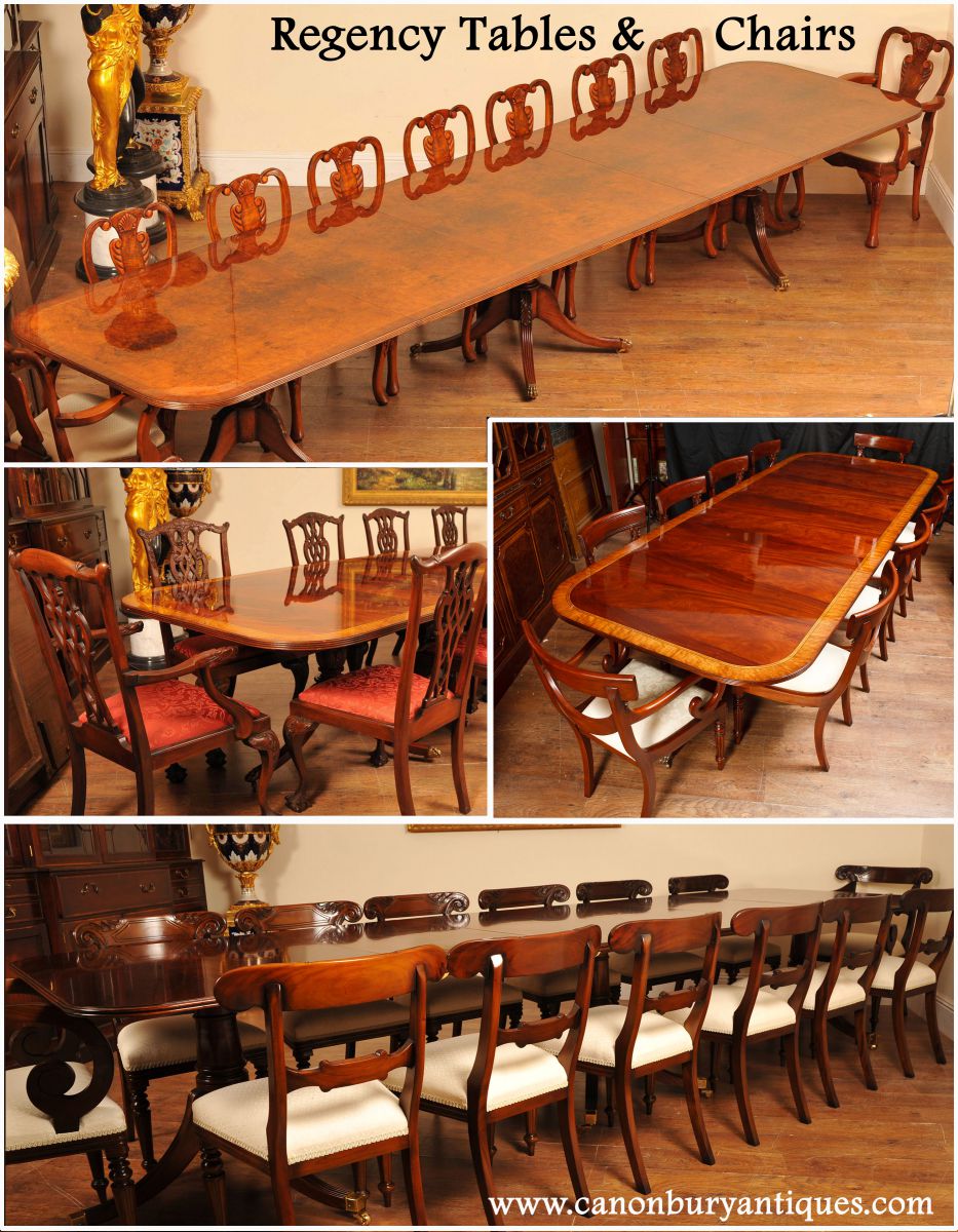 Regency dining tables and chairs