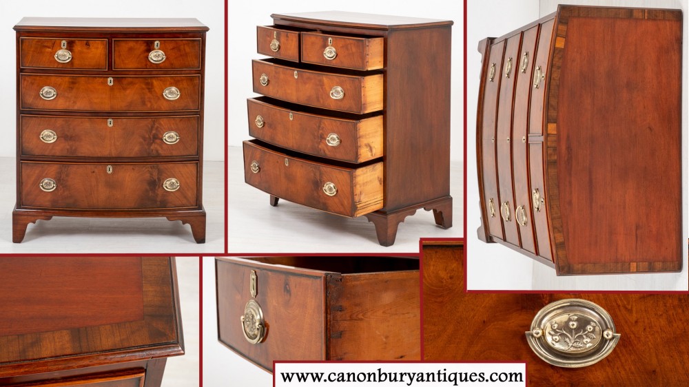 Regency Chest of Drawers Mahogany Bow front