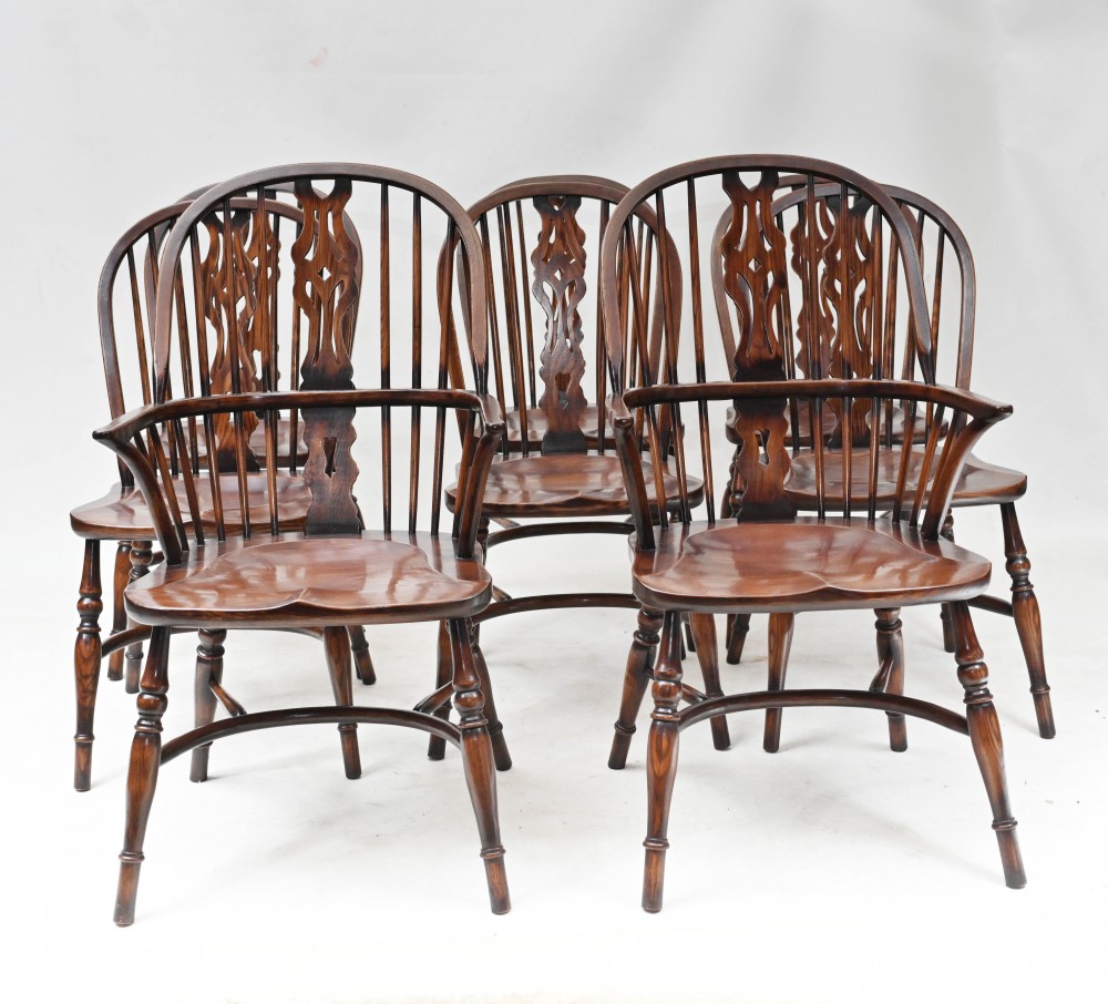 Set Windsor Chairs - 8 Farmhouse Kitchen Chair