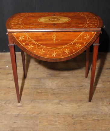 Hand painted Pembroke Table in mahogany