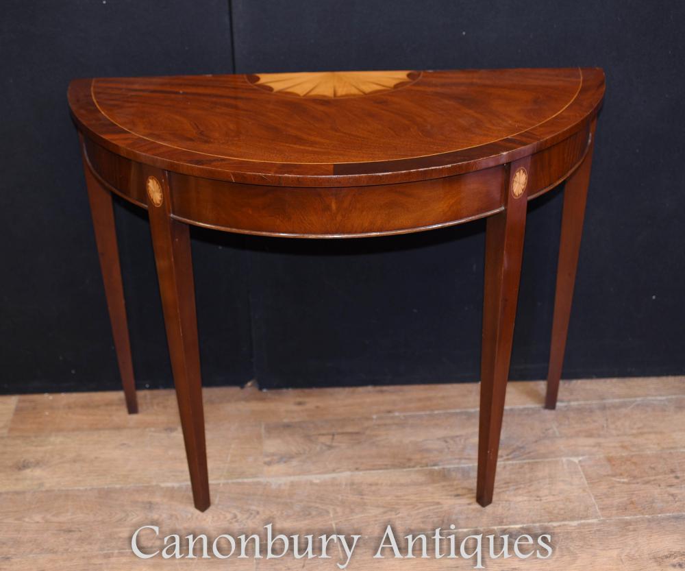 Single Hepplewhite console table in mahogany