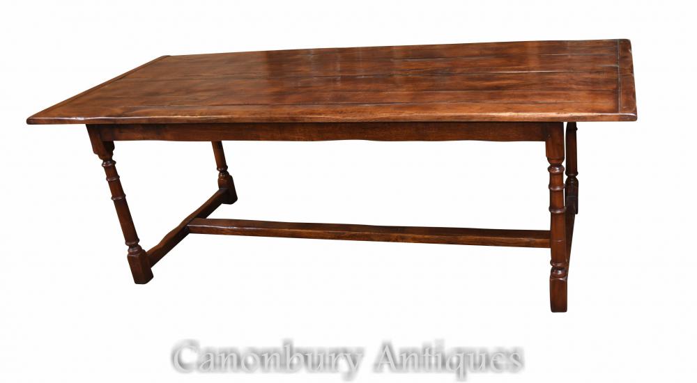 slim line oak refectory table