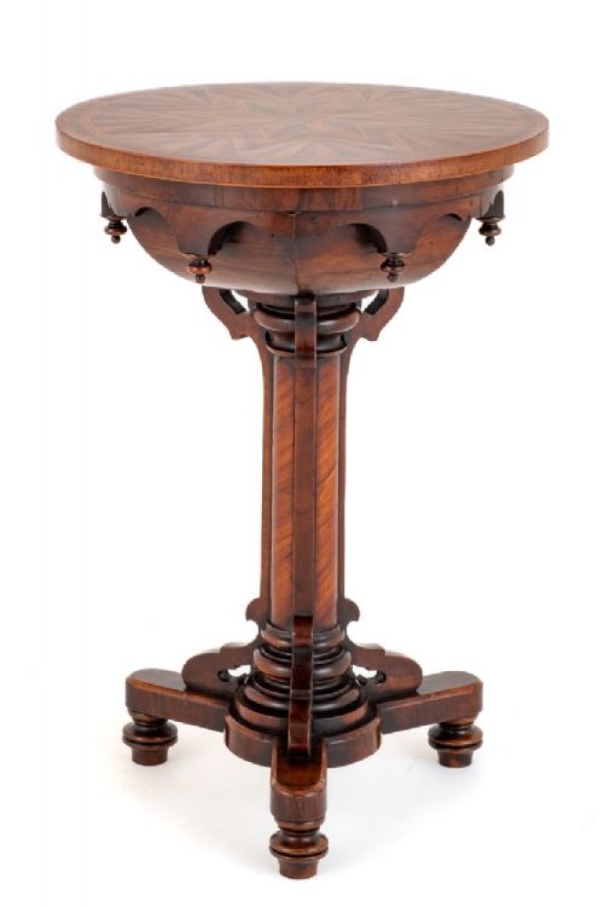 Victorian Side Table Mahogany Inlay Occasional Tables 1860
