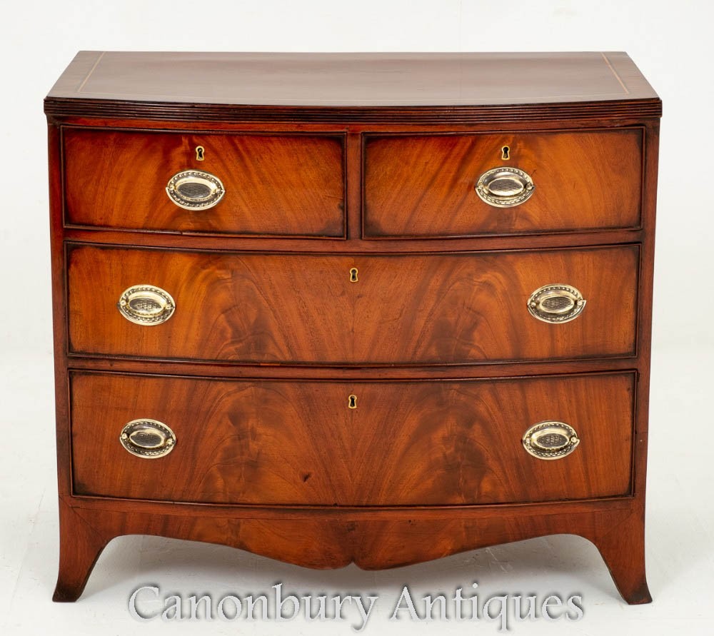 Victorian bow front chest of drawers
