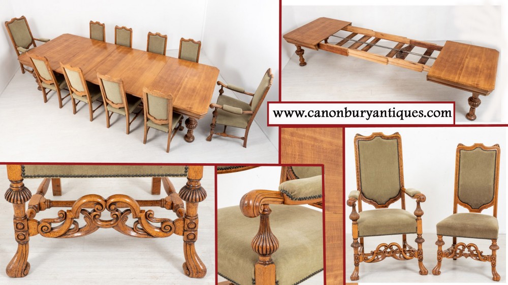 Victorian Oak Dining Set - Table and Chairs Suite 1880
