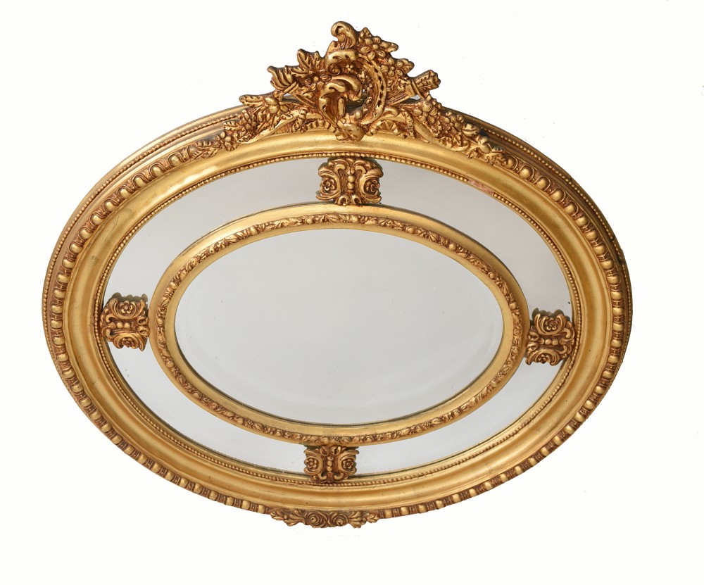 Victorian Oval Mirror Gilt Mantle Mirrors
