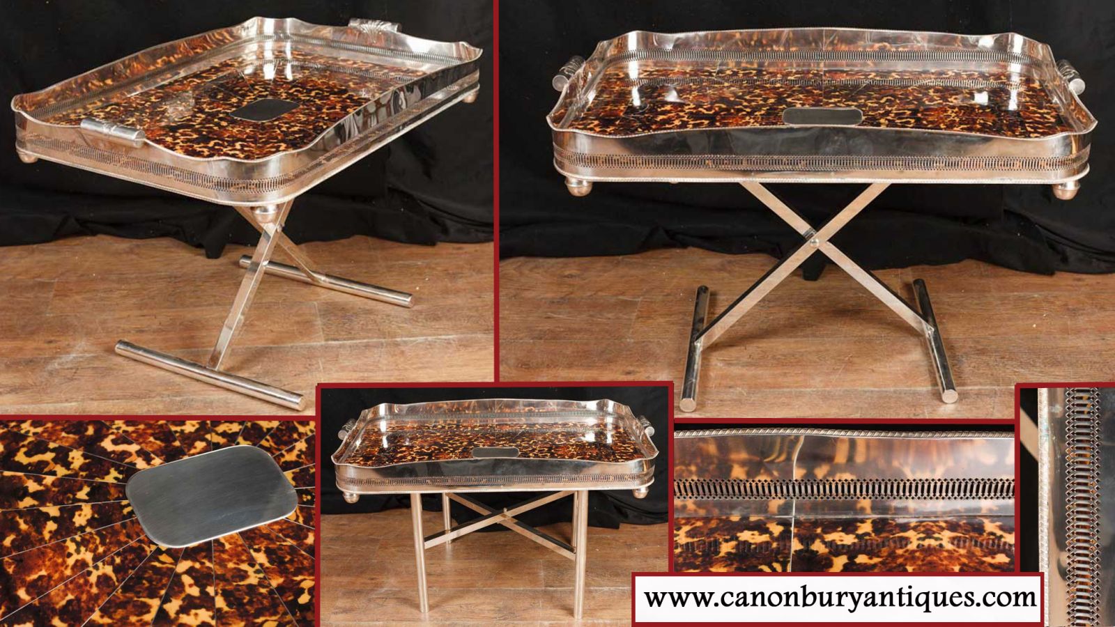 Silver plate butlers tray on stand