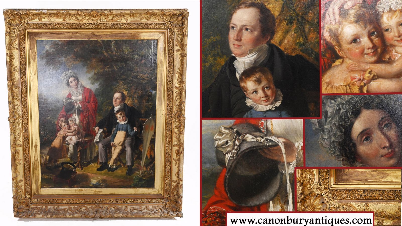Victorian Oil Painting Family Portrait