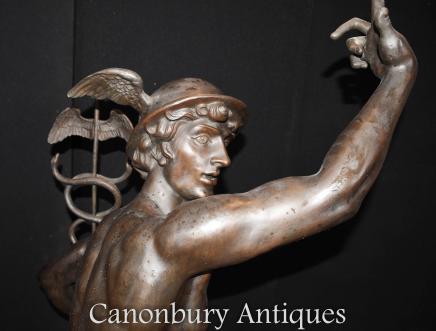 XL Italian Bronze Mercury Statue Casting Hermes by Giambologna