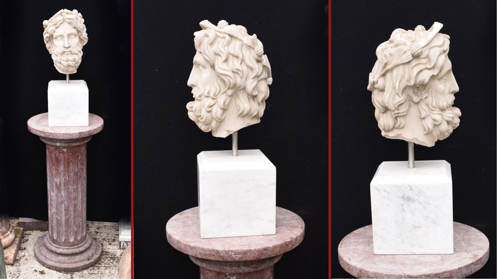 Hand Carved Stone Bust Ajax Greek Myth - Classical Antiquity