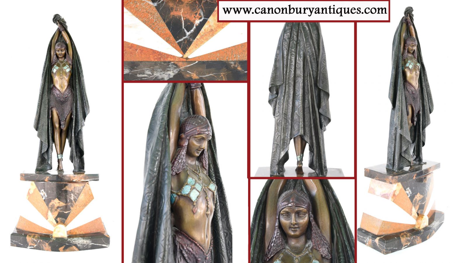 Antinea Egyptian Art Deco Bronze Figurine Chiparus