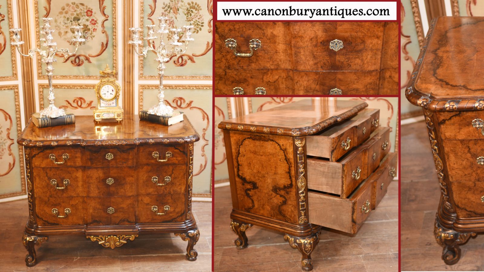 Victorian burr walnut chest of drawers