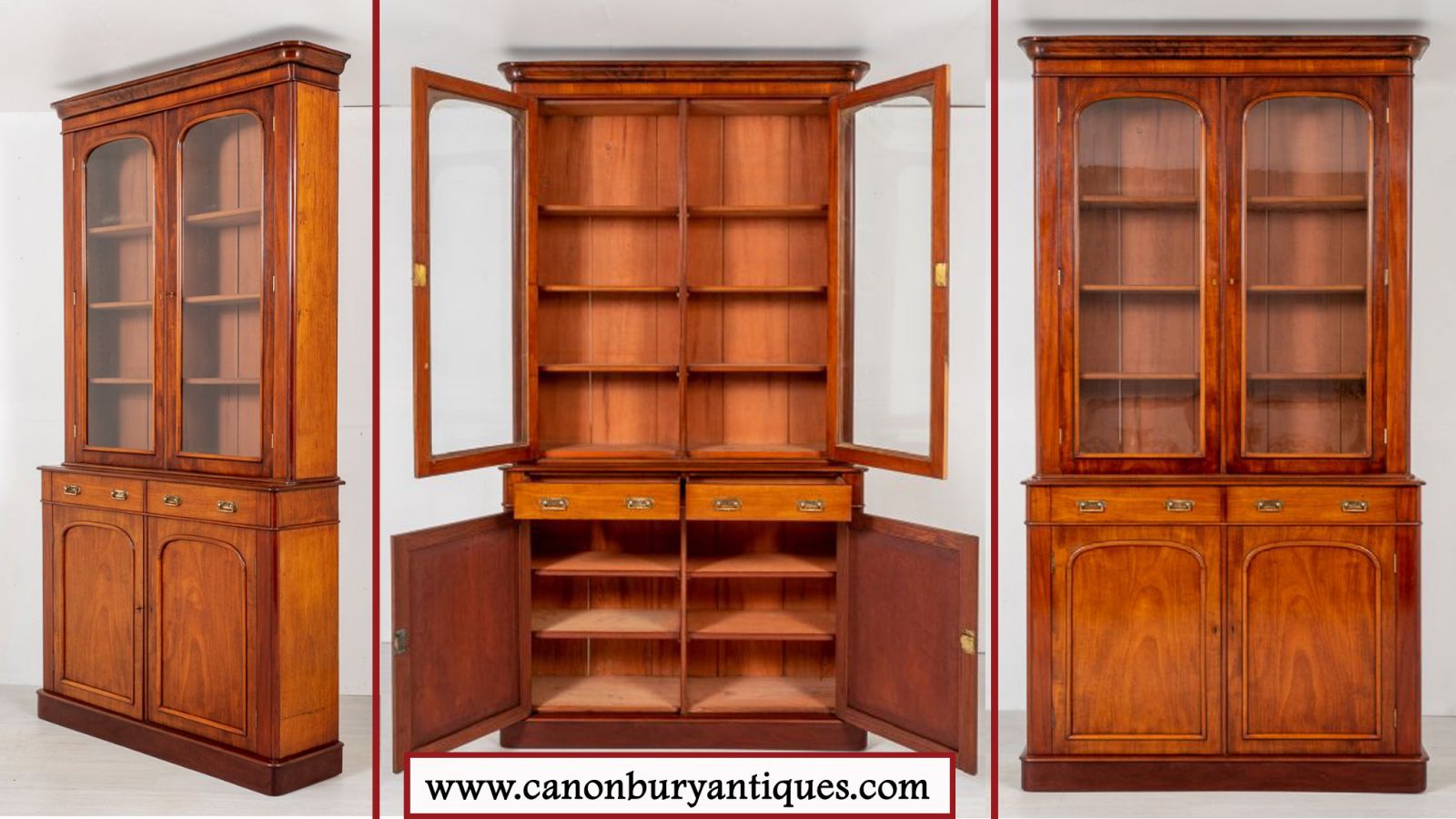 An antique bookcase - perfect for Victorian interiors