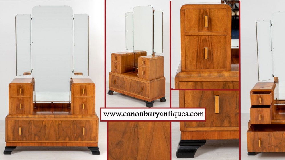 Vintage Art Deco Dresser 1930s Dressing Table Bedroom Furniture