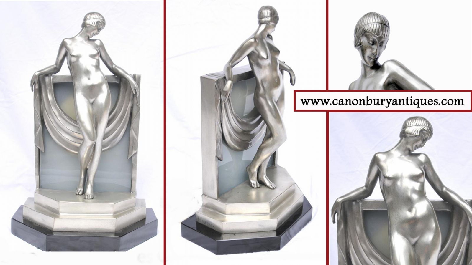 Art Deco Silver Bronze Figurine by Max Leverrier