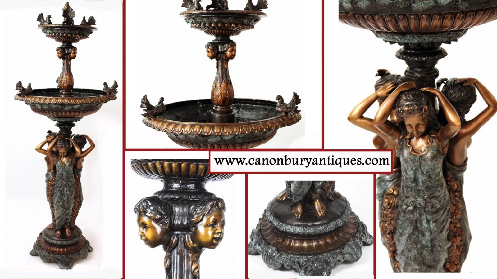 Classical Maiden Fountain - French Bronze Water Feature