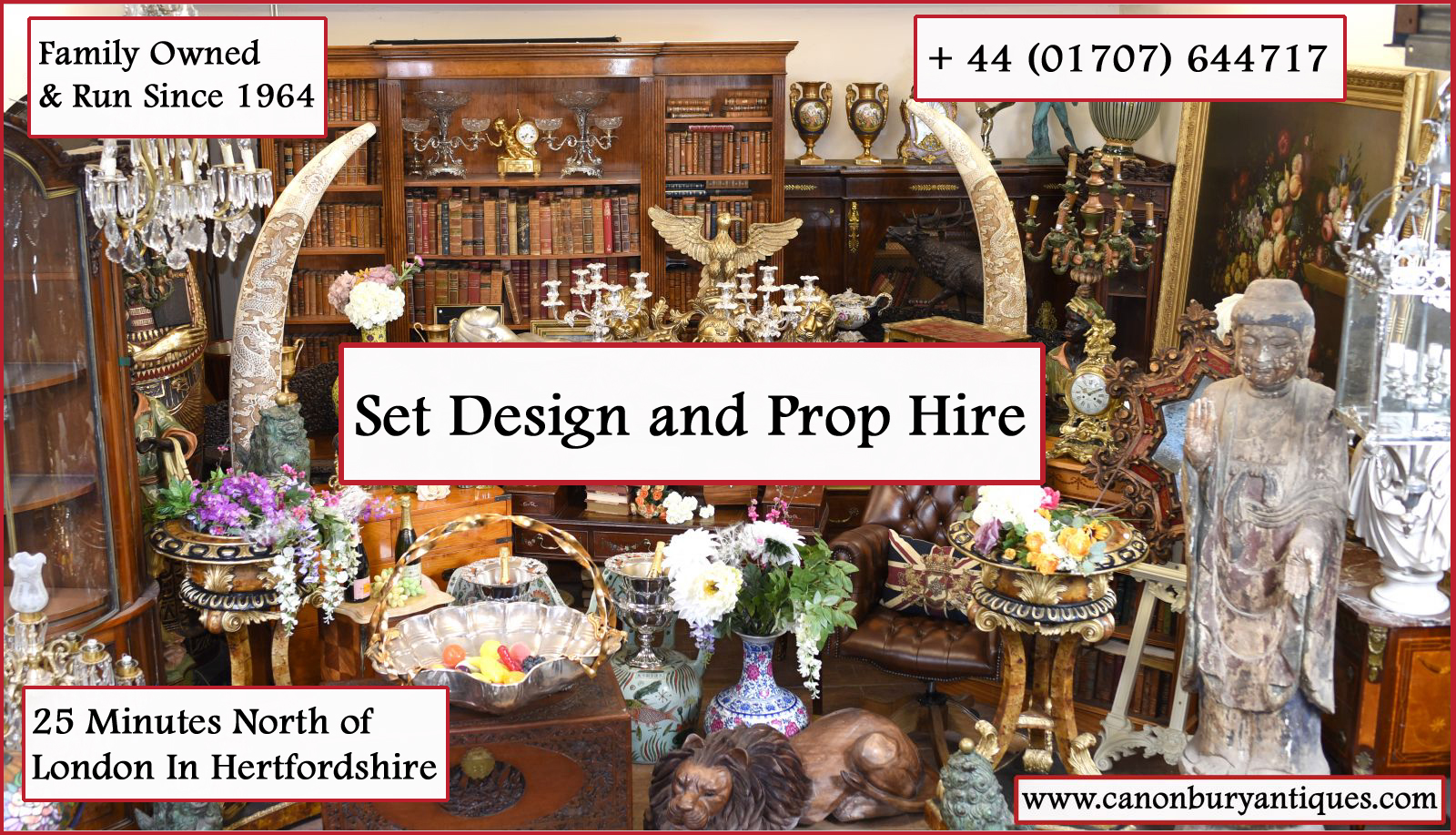 We have close ties with the film industry through out prop hire and set design services