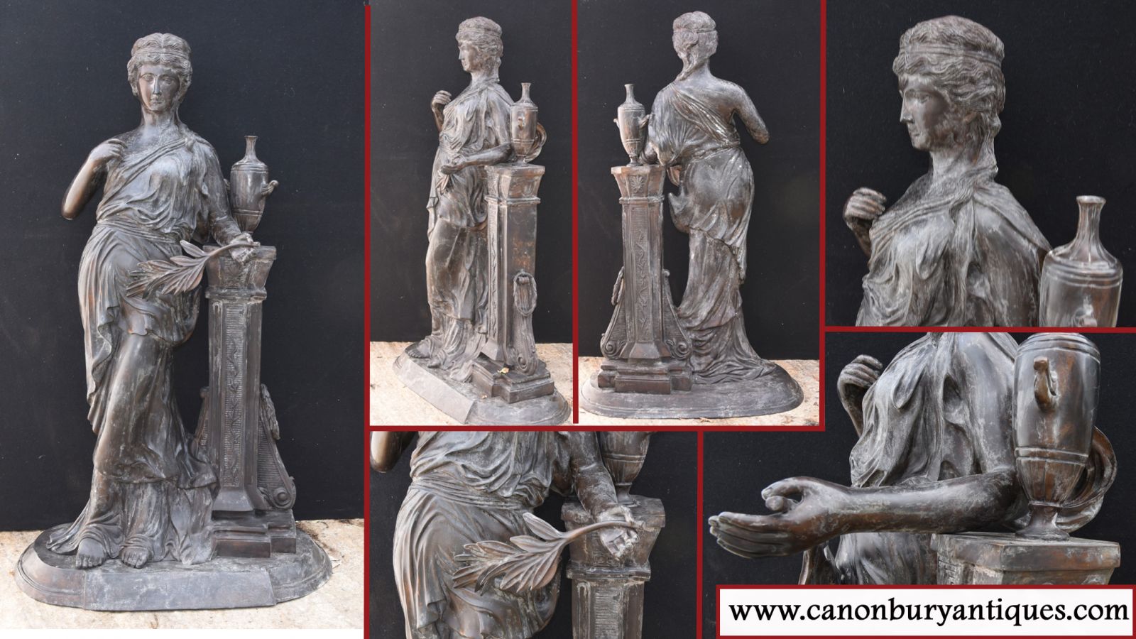 Classical maiden bronze garden antique statue