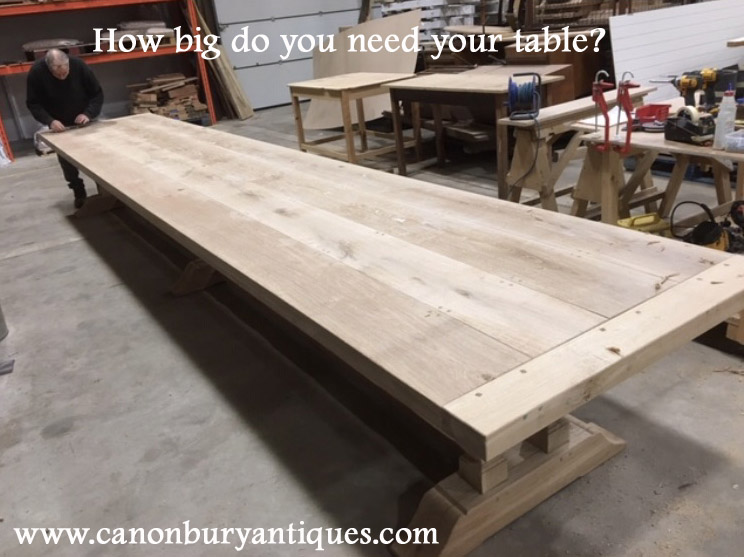 How big do you want your custom made dining table?