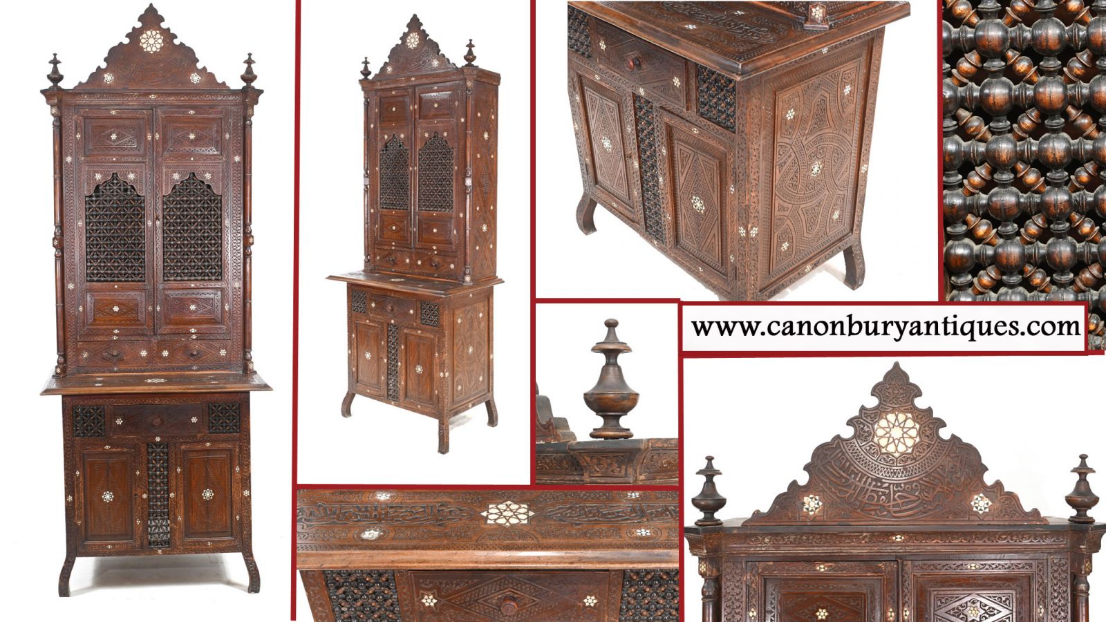 Syrian Inlay Cabinet Bookcase Damascan Islamic Interiors 1880
