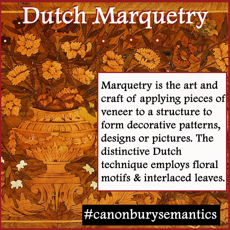 Distinctive floral motifs of Dutch marquetry