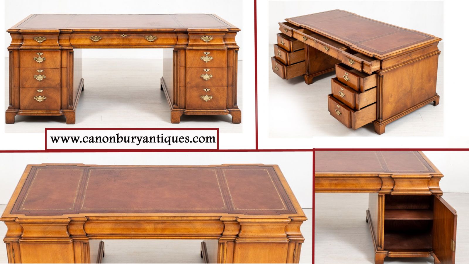 Refined antique walnut desk perfect for the Georgian interior