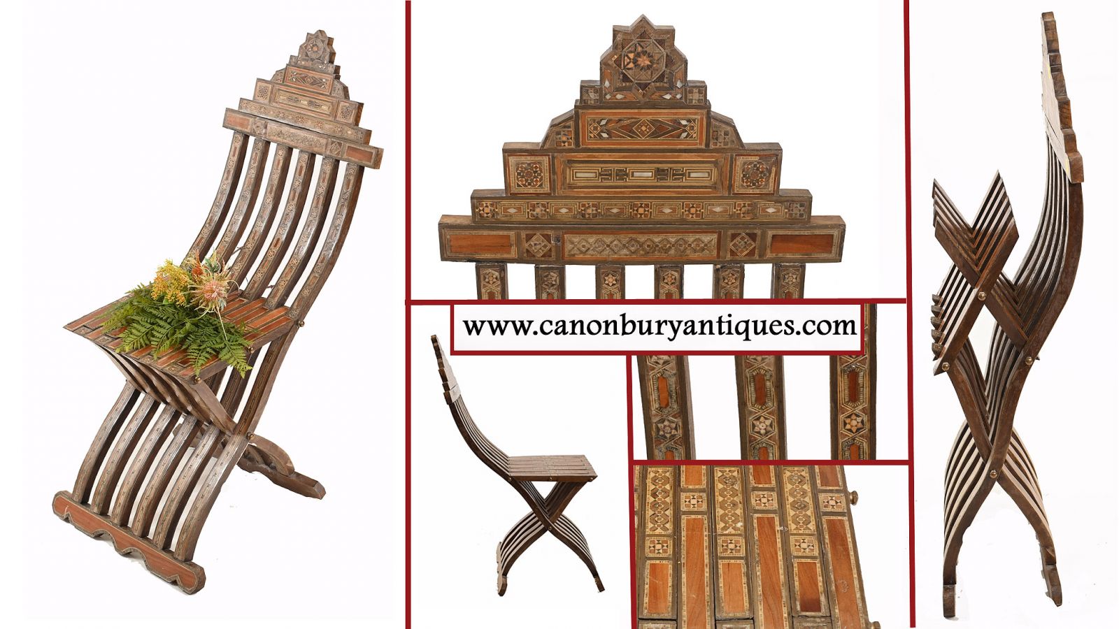 Syrian Folding Chair Islamic Antique Furniture Damascan 1860