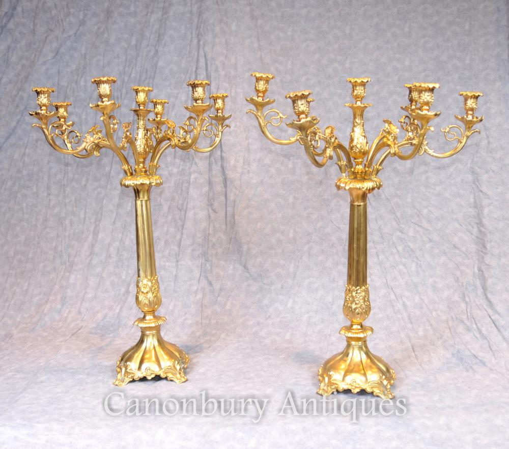Photo: Classic pair of large ormolu candelabras in the Matthew Boulton manner