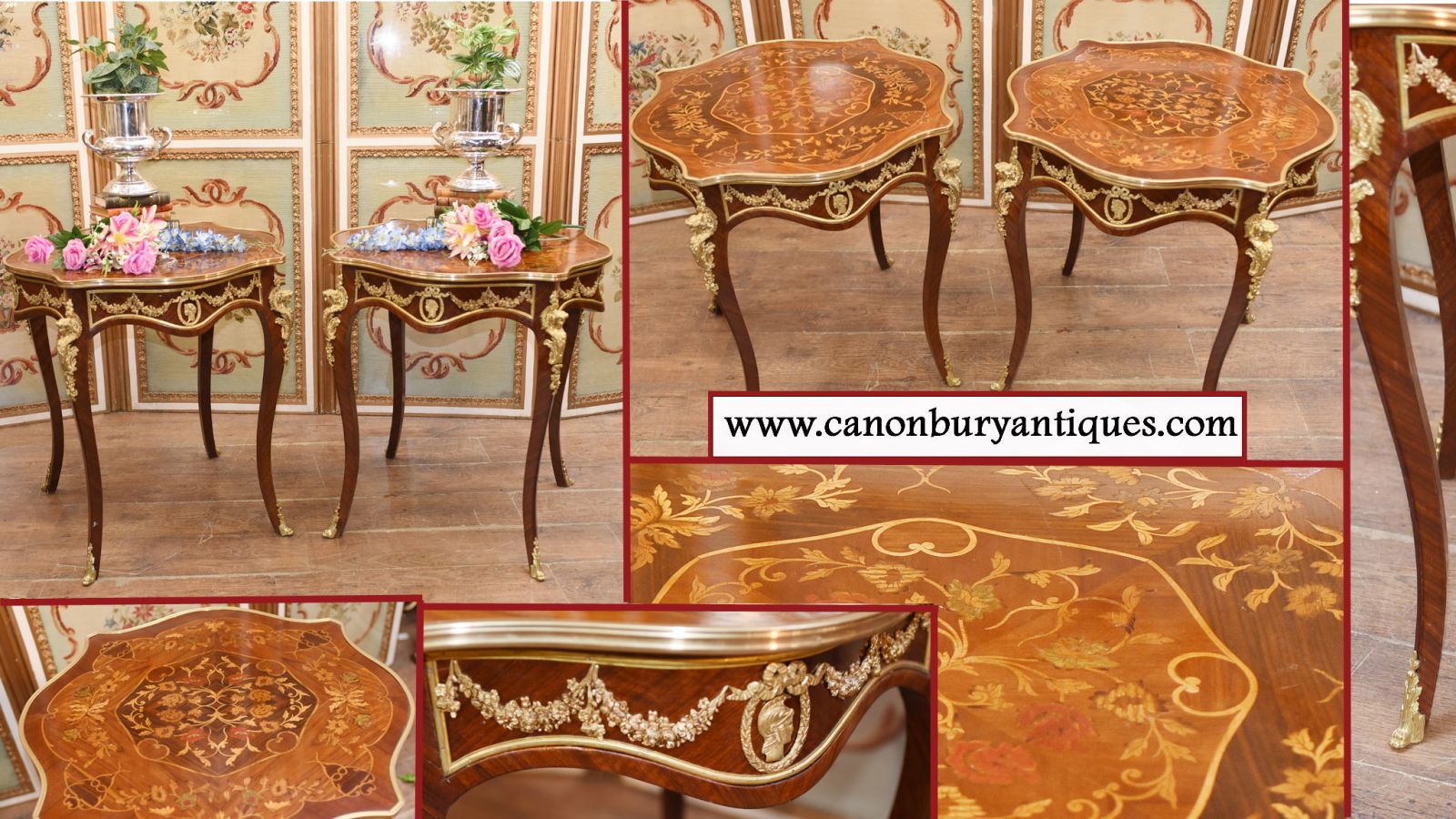 Pair French Empire side tables