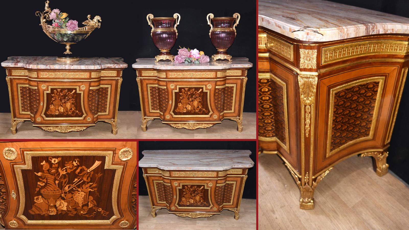 Pair French Commodes Linke Louis XVI Chest Drawers Cabinet
