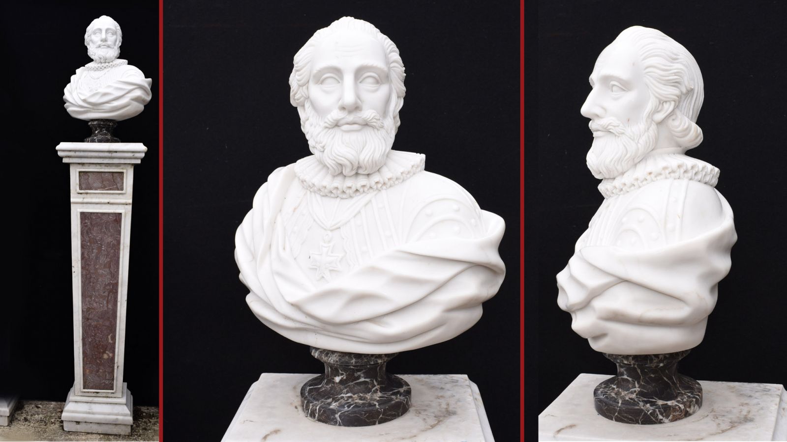 My liege, the bard.. classical marble bust of William Shakespeare