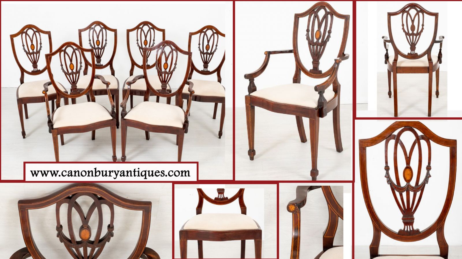 Set Regency Sheraton dining chairs
