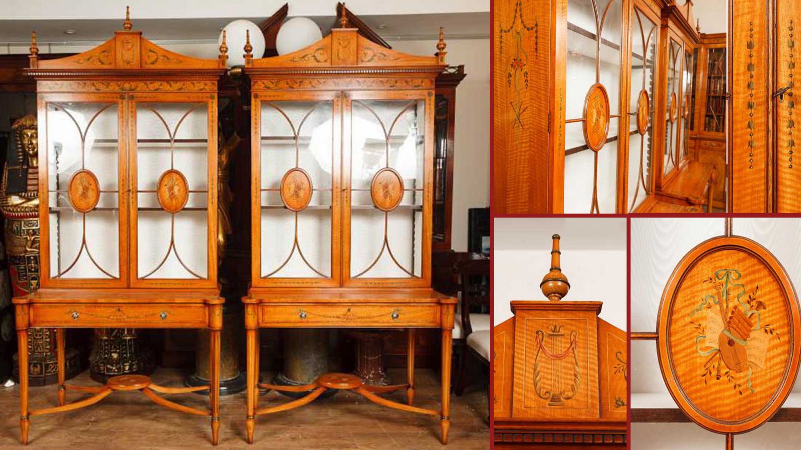 Pair Regency display cabinets