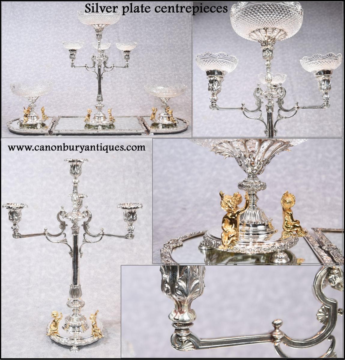 Large range of silver plate centrepieces