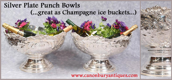 Silver plate punch bowls