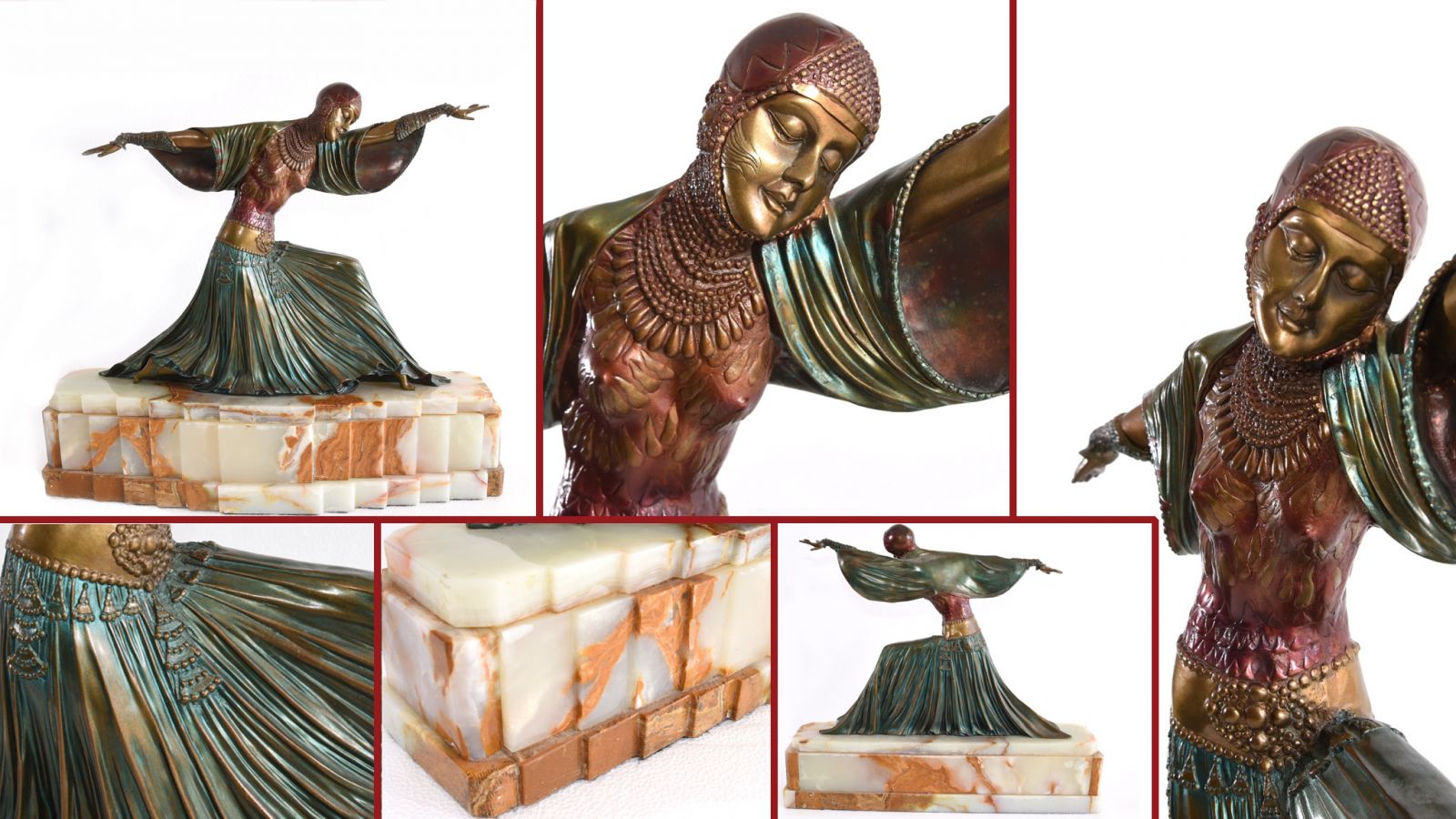 Art deco bronze Thais statue by Chiparus