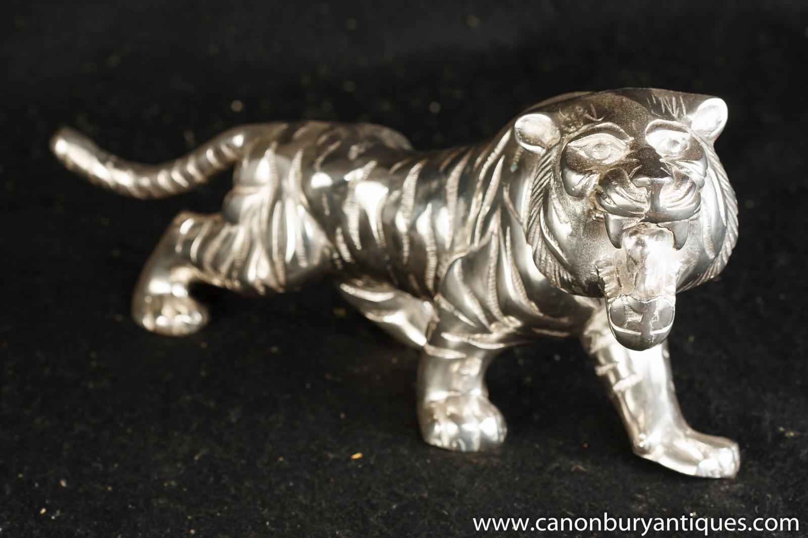 ... about Art Deco Silver Plate Sabre Tooth Tiger Statue Casting Cats