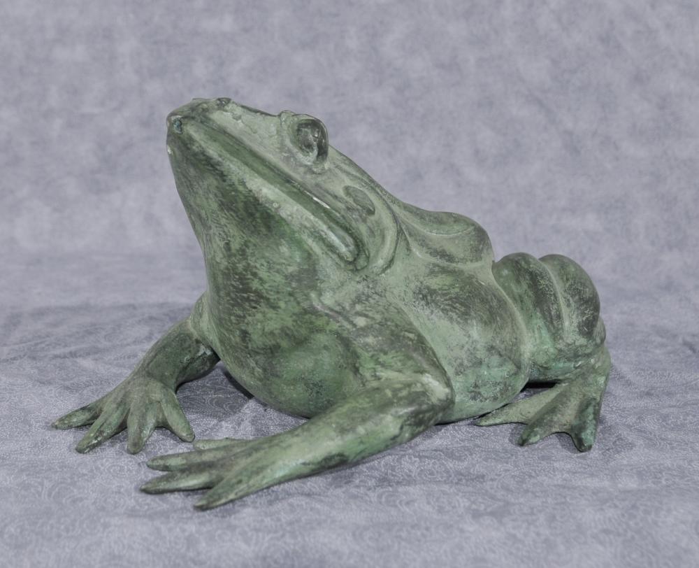 French Bronze Frog Fountain Toad Garden Sculpture Statue