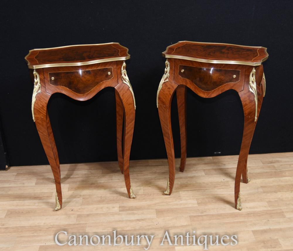 Pair Empire Side Tables Cocktail Table Cabriole Legs