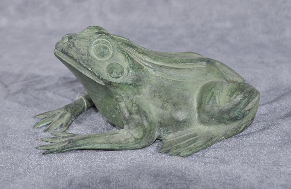 Small Bronze Frog Fountain Garden Water Feature Toad