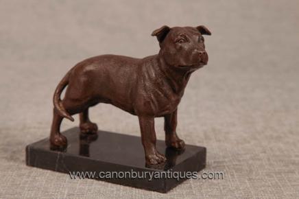 Bronze English Pitbull Dog Statue Casting