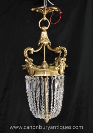 French Empire Ormolu Chandelier Light Lantern Lamp