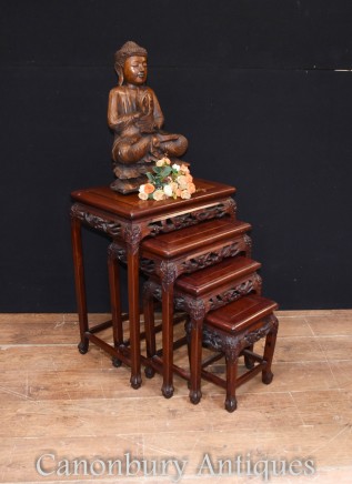 Chinese Antique Nest of Tables Hardwood