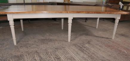 10 ft Oak Refectory Table Painted Base Dining
