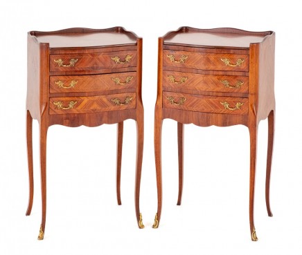 Pair Of French Satinwood Bedside Cabinets