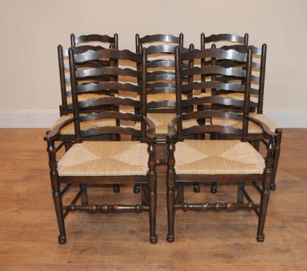 Oak Ladderback Chairs - 8 Pad foot Kitchen Chair