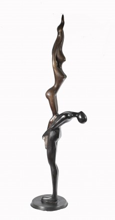 Abstract Art Bronze Statue Acrobats Figurines