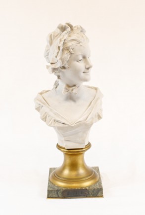 Antique Bisque Bust Mareinette by George Van der Straeten